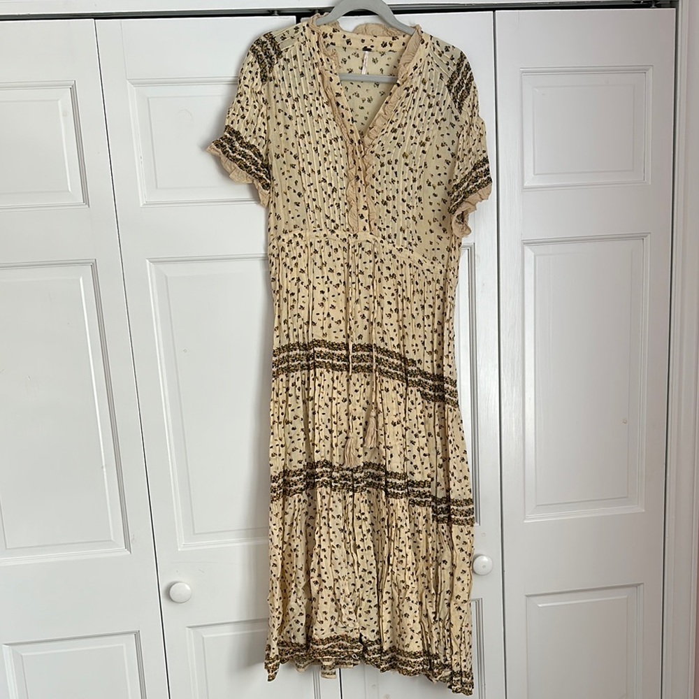 Free People Cream and Black Maxi Dress